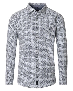 casual overhemd Casa Moda Casual Fit donkerblauw geprint