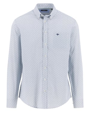 Fynch Hatton overhemd blauw geprint borstzak