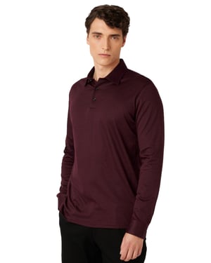 Poloshirt Desoto bordeaux slim fit piqué