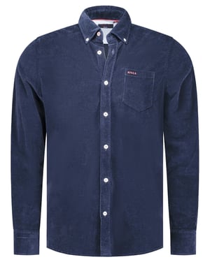 casual overhemd New Zealand Victor donkerblauw corduroy
