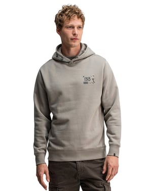 Butcher of Blue hoodie khaki effen met capuchon