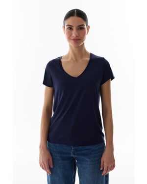 Oversized V-Neck Long T-Shirt