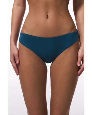 Mid-Waist Solid Bikini Bottoms