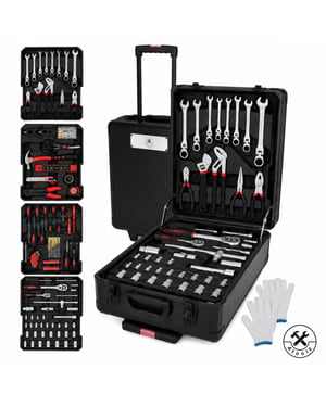 4toolz Blackline xxl gereedschapskoffer met ring-ratel sleutels 1020-delig -