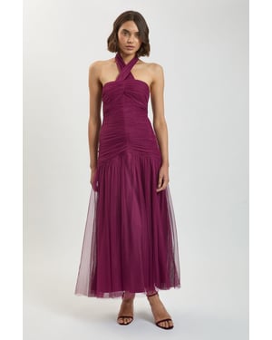 Halterneck Tulle Maxi Dress