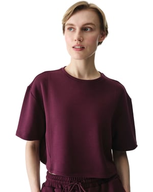Oversized Gebreid T-shirt met Ronde Hals