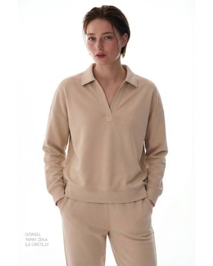 Oversized Gebreide Sweatshirt Met Vetersluitingen