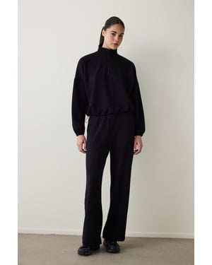 Dames Crop Half-zip Sweatshirt
