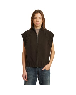 G-Star Heavy moto zip vest knit wmn