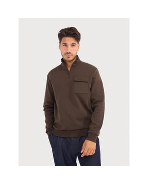 Blue Industry Half-zip sweater met borstzak |