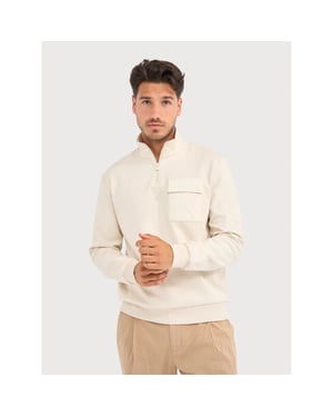 Blue Industry Half-zip sweater met borstzak |