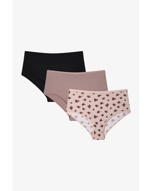 High-Waist Floral Hipster Briefs, 3-Pack