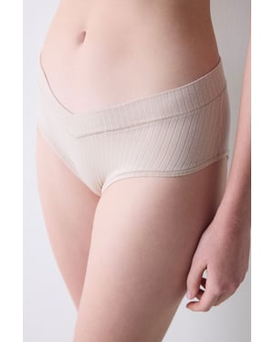 High-Waist Ribbed Hipster Brief