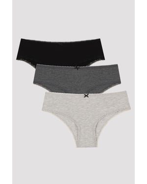 3-Pack Cotton Hipster Briefs With Lace