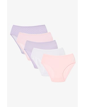5-Pack Mid-Waist Polka Dot Briefs
