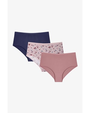 3-Pack High-Waist Floral Briefs