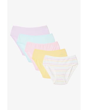 5-Pack Mid-Waist Striped Cotton Briefs