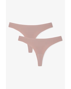 2-Pakket Mid Waist Tanga Slipjes