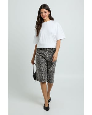 Longline Mid Rise Denim Jort