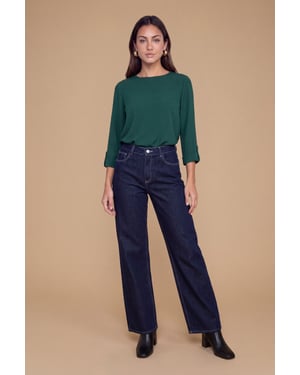 3/4 Roll Sleeve Blouse