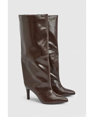 Amelia Faux Leather High Stiletto Heel High Leg Boots