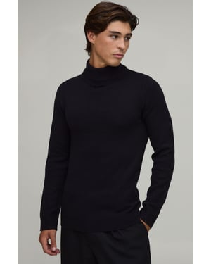 Muscle Fit Roll Neck Knitted Jumper
