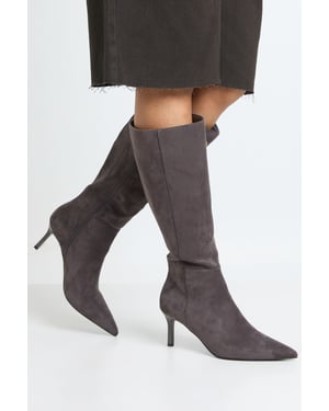 Stiletto Mid Height Knee High Boots