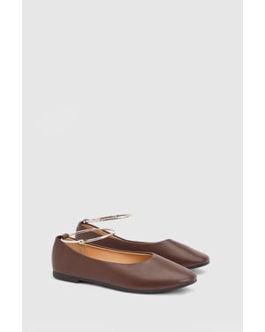 Kristen Faux Leather Super Padded Flexi Sole Almond Toe Ballet Pumps
