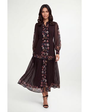 Floral Tiered Shirt Maxi Dress