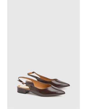 Isla Faux Leather Slingback Pointed Flats
