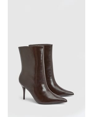 Yasmin Faux Leather High Stiletto Ankle Boots