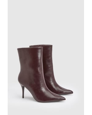 Yasmin Faux Leather High Stiletto Ankle Boots
