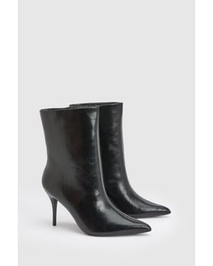 Yasmin Faux Leather High Stiletto Ankle Boots