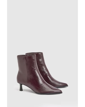 Harvie Faux Leather Low Stiletto Heel Ankle Boots