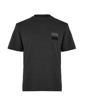 Men's Hugo Crew Neck Ribbed Collar Short Sleeve T-Shirt in Black