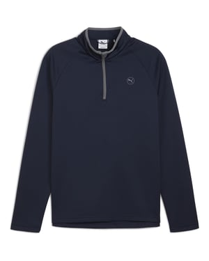 Men's Puma Waffle Fleece Pullover Jumper in Deep Navy