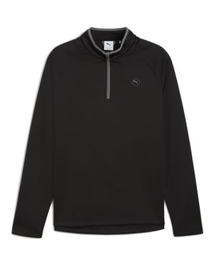 Men's Puma Waffle Fleece Pullover Jumper in Puma Black
