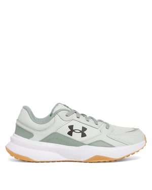 Men's Under Armour Edge Leather Low Top Trainers in Grn/Wht/Blk