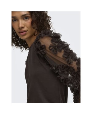 Jacqueline de Yong Fairview sweatshirt met 3d bloemen