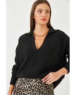 Relaxed Fit V-Neck Sweater