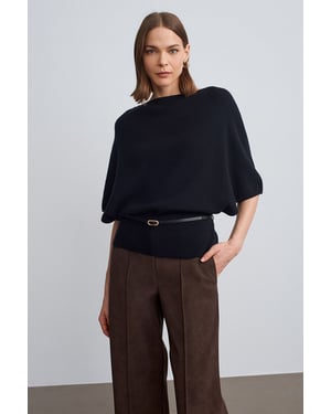 Gevouwen Bootneck Gebreide Trui
