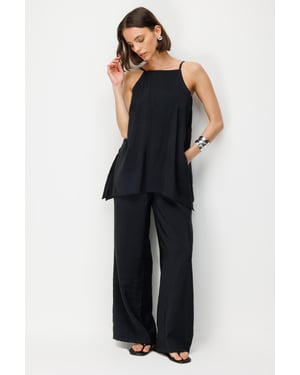 Brede-Pijpen Halter Jumpsuit