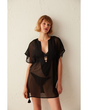 Transparent Mini Kimono Beach Cover-up