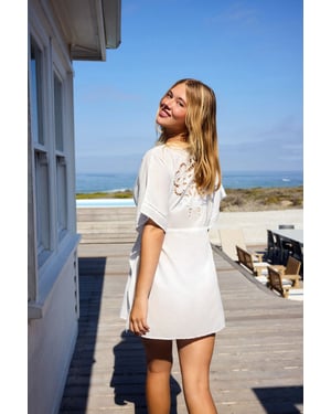 Geborduurde Katoenen Mini Kaftan