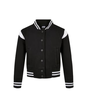 Urban Classics Sweatjack voor meisjes (Zwart/Wit)