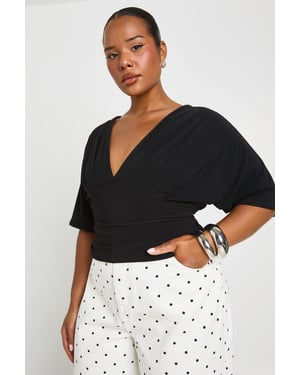 Plus Ruched Bat Wing Top