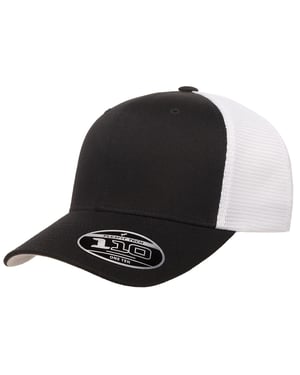 Flexfit 110 Tweekleurige Mesh Trucker-cap (Zwart/Wit)