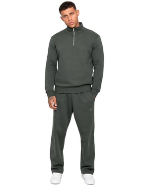 Enzo Milano | Mens Half Zip Sweatshirt Tracksuit Set