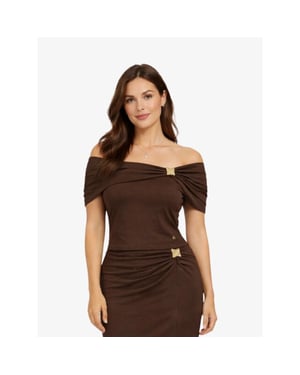 Guess Dames top brigitte off shoulder regal bruin