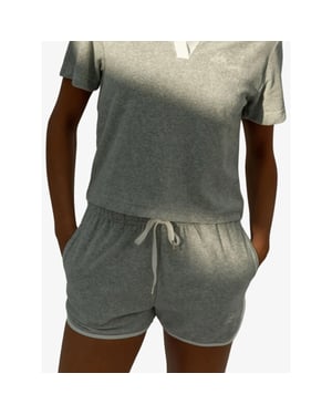 The Lola Club Dames short teddy grijs melange